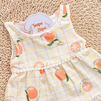 Vestido Regatinha com Laranjas - Amarelo